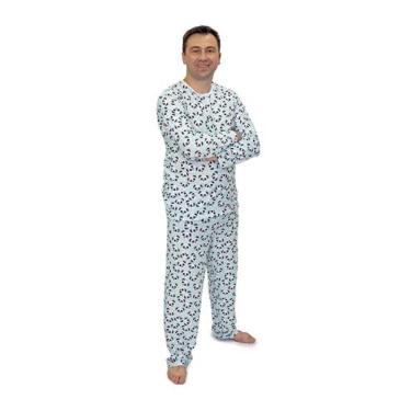 Imagem de Pijama Masculino Longo Divertido Pandinhas Green - Alegria de Montar, 