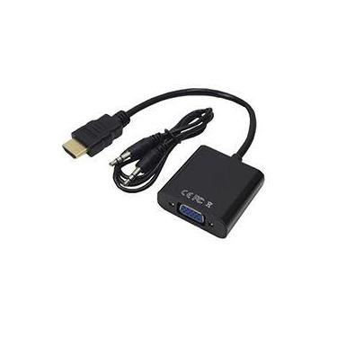 Imagem de Conversor HDMI Macho x VGA Femea c/ áudio 20cm TBLACK