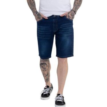 Imagem de Bermuda Jeans Masculina Blue Power Destroyed  Azul - 5 estilos, Azul, 