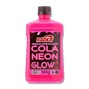Imagem de Cola Neon Glow rosa Radex Magic com 500g, ideal para Slime e artesanat
