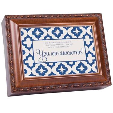 Imagem de Cottage Garden Caixa de joias com foto musical toca música You are My Sunshine 15 x 20 cm acrílico e vidro You are Awesome