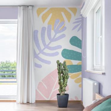 Imagem de Papel de Parede Painel Folhagem Floral Tons Pasteis 2 rolos  - Quartin