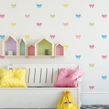 Imagem de Adesivo de Parede de Laços Coloridos Candy Colors 56un 4m² - Quartinho