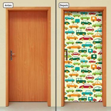 Imagem de Adesivo Decorativo de Porta - Carrinhos - Infantil - 1489cnpt - Allodi