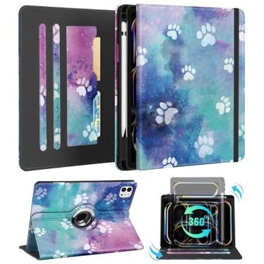 Imagem de Kidcube Capa para iPad Pro de 11 polegadas M4 2024 5ª geração – Capa fólio feminina com suporte giratório e compartimento para cartão Kawaii Cartoon Dogs para iPad Pro 28 cm 2024 M4 5ª geração