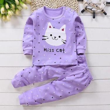 Imagem de Conjunto De Roupas De Algodão Para Bebê Menina Inverno Pijamas De Recé