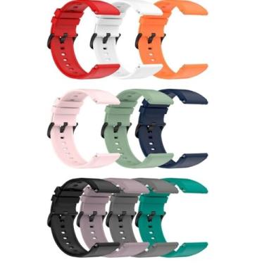 Imagem de Kit 04x Pulseiras de Silicone C/Fecho Luxo Para Smartwatch Zeblaze Vibe 7 Lite/Vibe 7 Pro (PRETA, ROSA, BRANCA, AZUL)