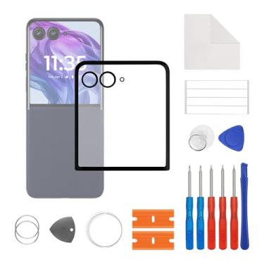 Imagem de SwarKing Substituição da tela de vidro da lente externa frontal para Moto Razr 50 Ultra com kit de ferramentas de reparo gratuito (sem toque LCD e digitalizador)