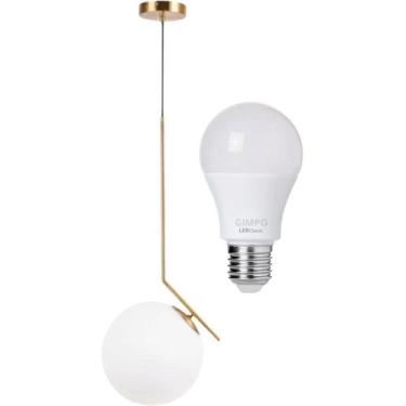 Imagem de Luminária Pendente Jabuticaba 45Cm Angular Globo Vidro 15Cm - GIMPO