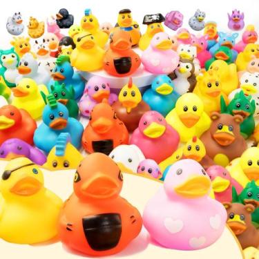 Imagem de Pacote com 60 brinquedos Rubber Ducks Diteryy Rubber Duckies