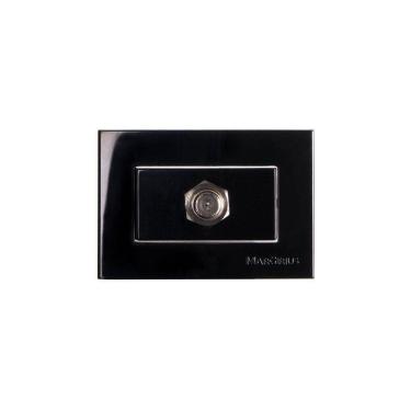 Imagem de Placa Para Móveis 65x45 Com Tomada Antena De Tv Margirius Sleek Para Cabo Coaxial Preto Ebony