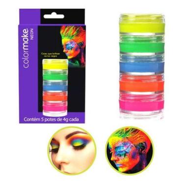 Imagem de 5 Tinta Facial Color Make Neon 4g Maquiagem Rosto Corpo Vega
