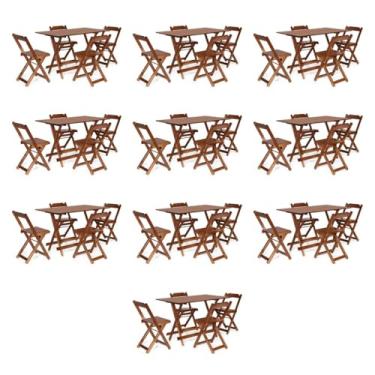 Imagem de Kit 10 Conjuntos Dobráves 120x70 com 4 Cadeiras Imbuia - Móveis Britz