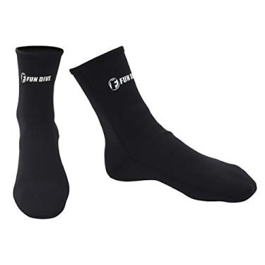 Imagem de Fun Dive Meia de Neoprene, Preta, 3mm de Espessura, XS ao 2XL (34-45), para Mergulho, Pesca Sub, Surf e Natação, com Corte Anatômico (BRA 34/35)