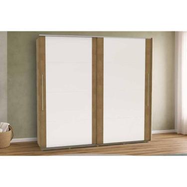 Imagem de Guarda Roupa Casal 2 Portas De Correr E 6 Gavetas Coimbra Flex Freijo/freijo Ou Off White - Politorno