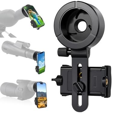 Imagem de Adaptador de telefone com telescópio universal, compatível com telescópios, binóculos, monóculos, telescópios e microscópios, serve para a maioria dos smartphones, tamanho da ocular de 2,2 a 4,8 cm