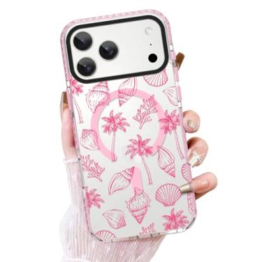 Imagem de ZIYE Capa transparente para telefone 7474 Pro compatível com Magsafe, design de concha do mar rosa à prova de choque macio TPU bumper rígido PC protetor para mulheres meninas capa magnética