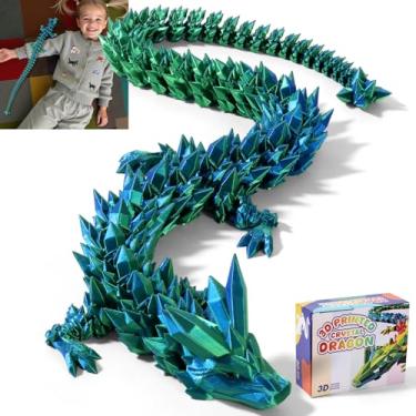 Imagem de 31,5 brinquedos de dragão grande impresso em 3D com animais fidget gigantes, brinquedo articulado flexível gigante, dragão de cristal impresso em 3D, Dia das Bruxas, decoração de mesa executiva