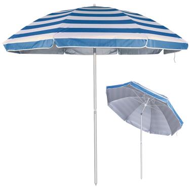Imagem de Guarda Sol Alumínio 2,6 Metros Grande Diversas Cores Lillos Pet (Azul/Branco, 2,6 M)