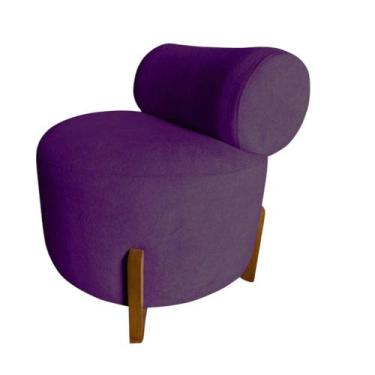 Imagem de Poltrona Decorativa Mônaco Veludo Roxo - Mansão Decor