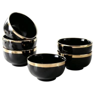 Imagem de Loymokinar Conjunto de 6 tigelas de cereais de cerâmica, tigela de sopa boêmia de 800 ml, conjunto de tigelas coloridas para cozinha, tigelas de sobremesa para salada, macarrão, aveia, ramen, aveia