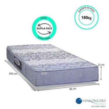 Imagem de Colchão Solteiro King Ortopédico Espuma Resistente 96x203x22 - Até 180