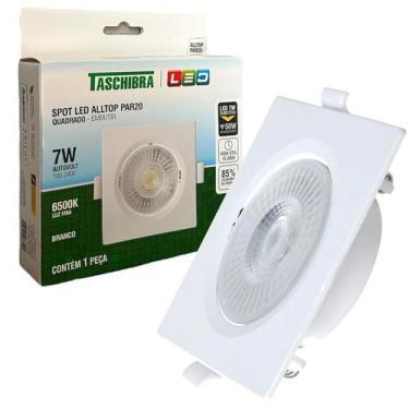 Imagem de Spot Led Quadrado Embutir 7W Luz Branca Fria 6500K - TASCHIBRA