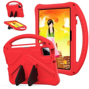 Imagem de Kwamaz Capa para tablet Onn de 11 polegadas (2024) modelo 100146660, capa infantil EVA à prova de choque com alça de suporte para Walmart Surf Onn Tablet 11 polegadas, vermelha