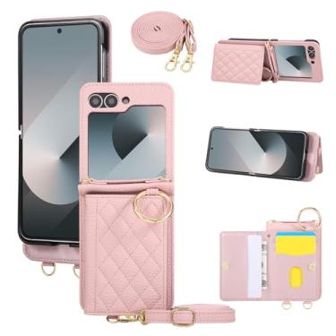 Imagem de Asuwish Capa para celular Samsung Galaxy Z Flip 6 5G 2024 capa carteira e alça de ombro transversal anel fivela suporte suporte cartão acessórios para celular ZFlip6 Z6 G Flip6 ZFlip 6Z mulheres