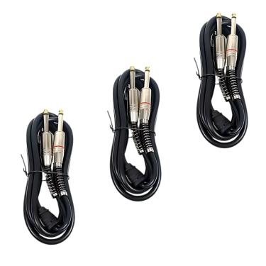 Imagem de Kit 3 Cabo P10 Mono X P2 Stereo MXT 1.8 Metros Ouro