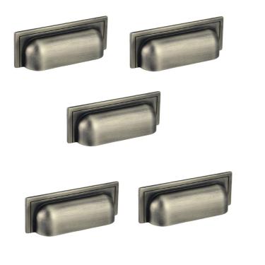 Imagem de Kit 5 Puxador Plymouth Zen Niquel Velho Concha 80Mm