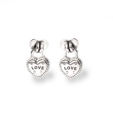 Imagem de Brincos Coração Cadeado Love