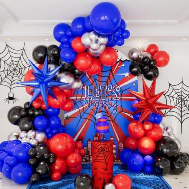 Imagem de Kit Balloon Garland Arch CBOdeco Spider 146 unidades para meninos