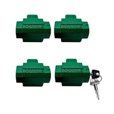 Imagem de 04 Fechadura Cadeado De Solo Para Porta Enrolar Mestrada Com Segredos 