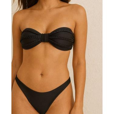 Imagem de Biquíni feminino tomara que caia com calcinha fio duplo