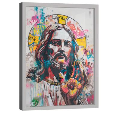Imagem de Quadro Decorativo Jesus Grafite