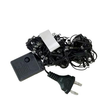 Imagem de Pisca Pisca de Natal 100 Lâmpadas LED Branco Fria Fio Verde 110v - Festive