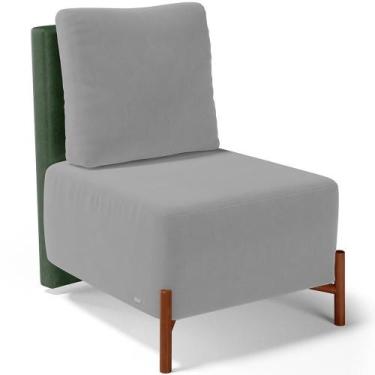 Imagem de Poltrona Decorativa Sala Estar Living Pés Madeira Hungria L02 material