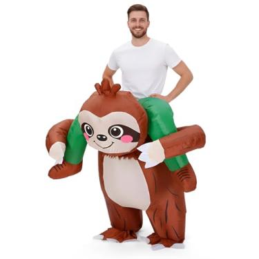 Imagem de VioraWhite Fantasia inflável para adultos, passeio no dia das bruxas, para homens e mulheres, dia de Ação de Graças, Natal, Carnaval, cosplay, Verde, about 59 inches