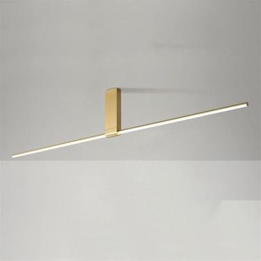 Imagem de KSSTEVNBD Moderna cozinha longa perto de luminárias de teto LED preto barra de luz de teto 22W fita minimalista nórdica corredor luz de teto semi nivelada para banheiro escada varanda entrada (branco