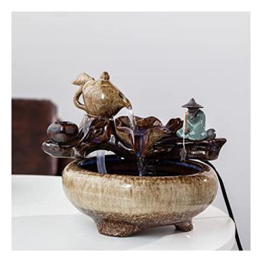 Imagem de XFNVXC Fonte decorativa para uso interno fonte de mesa sala de estar pequeno ornamento de água corrente para casa fonte interna escritório decoração de mesa Rockery Fountain casa