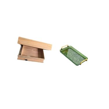 Imagem de Fenteer Prateleira Flutuante Montada Na Parede, Gaveta com Compartimento E Prato de Sobremesa, Bandeja de Mesa de Centro com Alça para Fácil Instalação, Decor