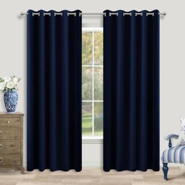 Imagem de Cortinas Blackout KOUFALL azul marinho 183x213cm Pacote com 2