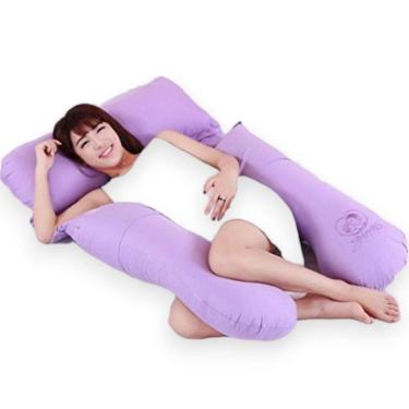 Imagem de Travesseiro De Corpo Para Gestante Apoio Gravida Lilás