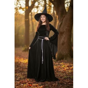 Imagem de Vestido medieval Bruxa clássica acompanha chapéu - Princesa Urbana, M