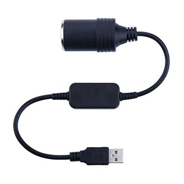 Imagem de Adaptador de isqueiro USB – iGreely USB A macho para 12 V tomada de isqueiro de carro fêmea cabo conversor 30 cm