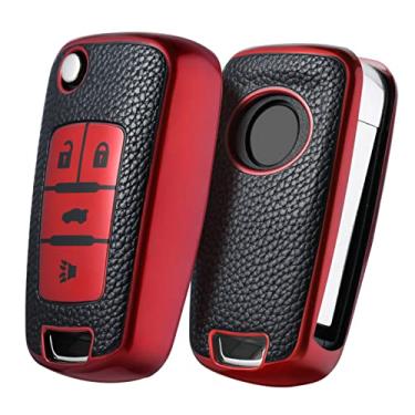 Imagem de Capa de chaveiro para Chevy, capa de chave de TPU macio para Chevy Chevrolet Equinox Camaro Cruze Malibu Sonic Volt Park Impala Buick Encore Allure Regal (4 botões)