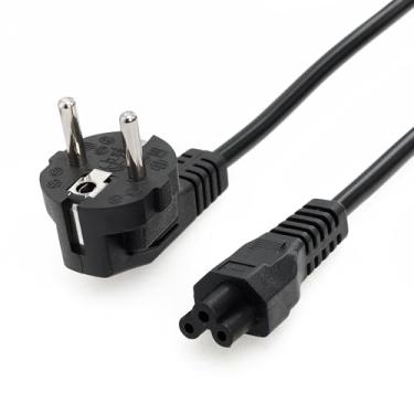 Imagem de ZBLZGP Cabo adaptador de alimentação padrão CEE7/7 europeu de 3 pinos para IEC C5 trevo adaptador para TV PS3 PS4 computador notebook impressora laptop