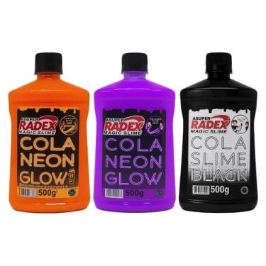 Imagem de Cola para Slime Neon Glow Radex Magic Kit Halloween 3 cores