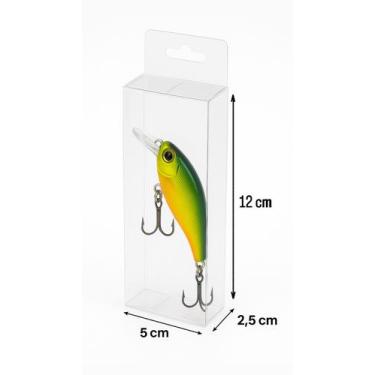 Imagem de 50 caixas Em Acetato Transparente Expositora iscas artificiais 5x2,5x1